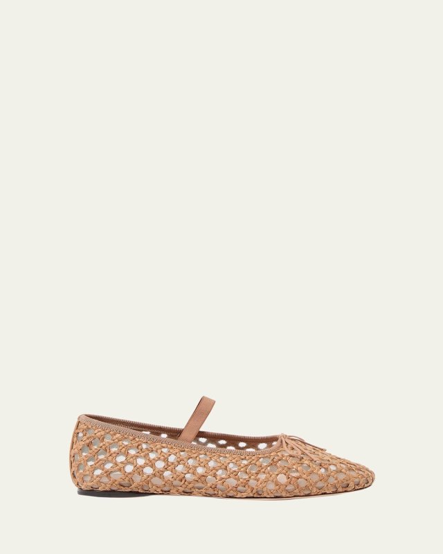 Leonie Braided Raffia Ballerina Flats